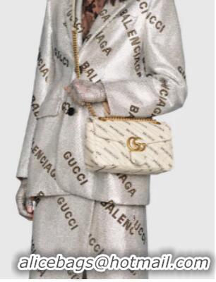 New Fashion Gucci The Hacker Project small GG Marmont bag ‎443497 white