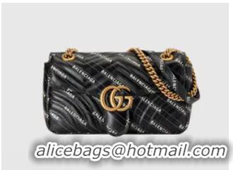 Super Quality Gucci The Hacker Project small GG Marmont bag ‎443497 black