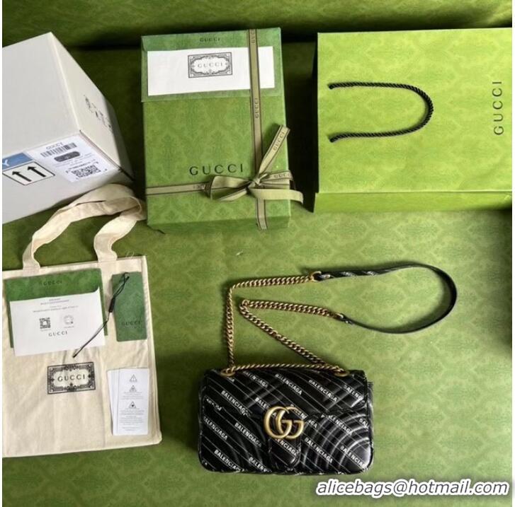 Super Quality Gucci The Hacker Project small GG Marmont bag ‎443497 black