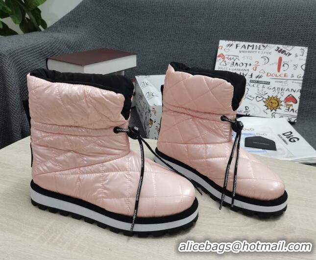 Shop Duplicate Dolce & Gabbana DG Iridescent Down Snow Ankle Boots 121518 Pink