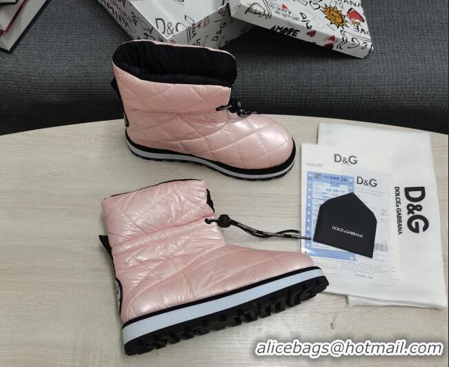 Shop Duplicate Dolce & Gabbana DG Iridescent Down Snow Ankle Boots 121518 Pink