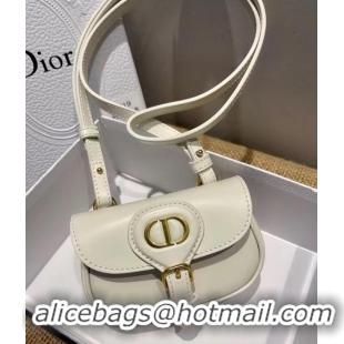 Classic MINI DIOR BOBBY BAG Warm Taupe Box Calfskin S5109U WHITE