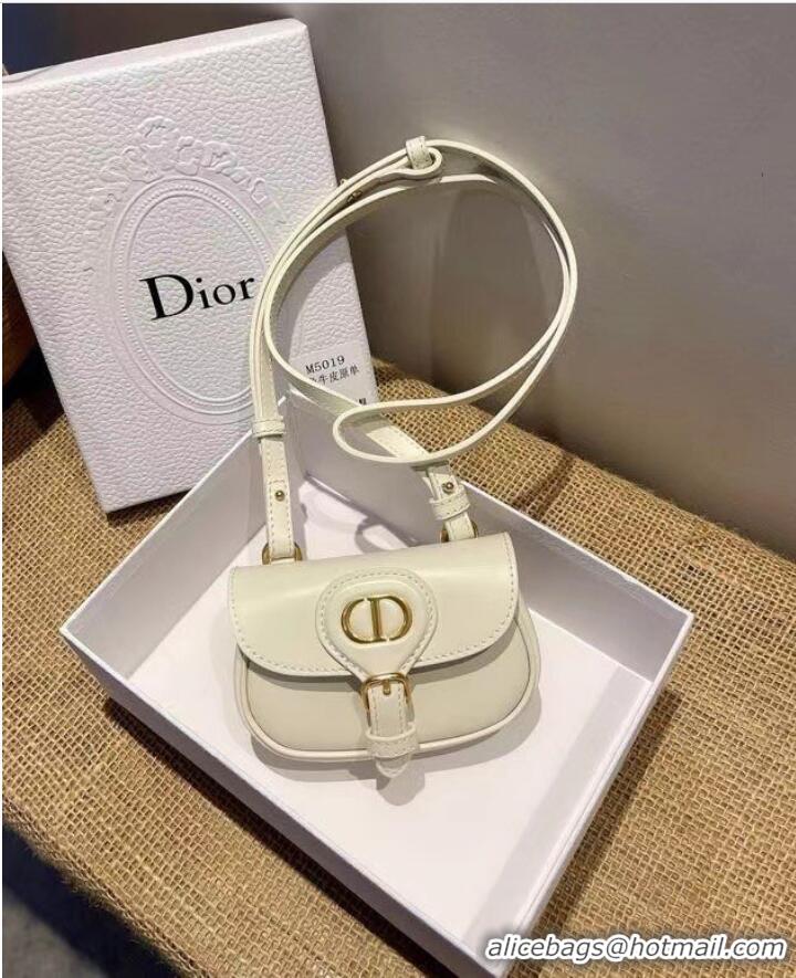 Classic MINI DIOR BOBBY BAG Warm Taupe Box Calfskin S5109U WHITE