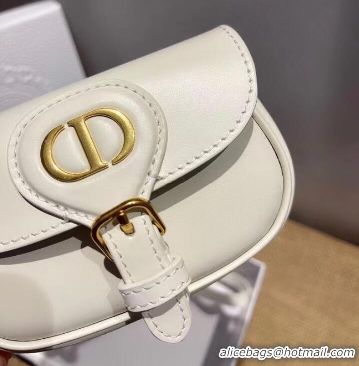 Classic MINI DIOR BOBBY BAG Warm Taupe Box Calfskin S5109U WHITE