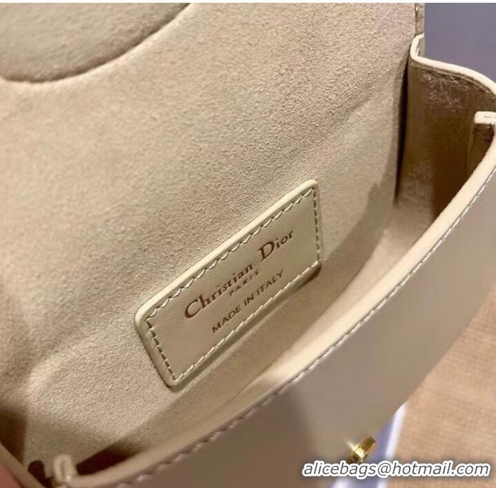 Market Sells MINI DIOR BOBBY BAG Warm Taupe Box Calfskin S5109U Cream