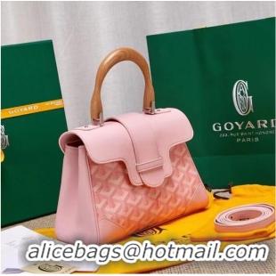 Pretty Style Goyard Calfskin Leather saigon mini Tote Bag 9955 Pink