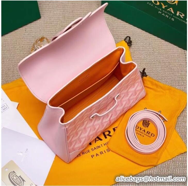 Pretty Style Goyard Calfskin Leather saigon mini Tote Bag 9955 Pink