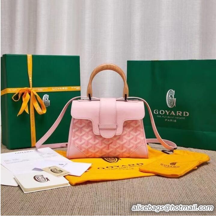 Pretty Style Goyard Calfskin Leather saigon mini Tote Bag 9955 Pink