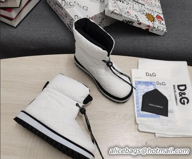 Good Product Dolce & Gabbana DG Down Snow Ankle Boots 121520 White