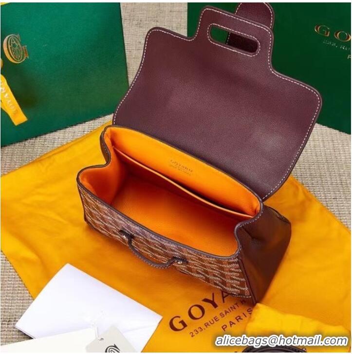 Inexpensive Goyard Calfskin Leather saigon mini Tote Bag 9955 Wine