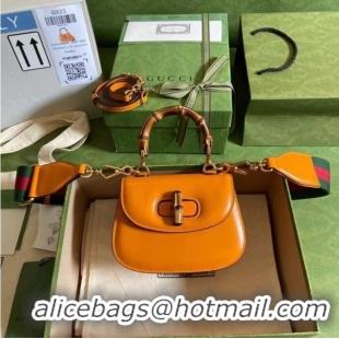 Super Quality Gucci Mini top handle bag with Bamboo 686864 yellow