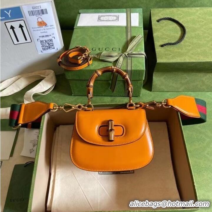 Super Quality Gucci Mini top handle bag with Bamboo 686864 yellow