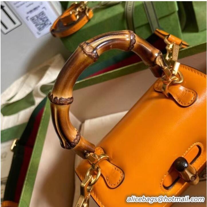 Super Quality Gucci Mini top handle bag with Bamboo 686864 yellow