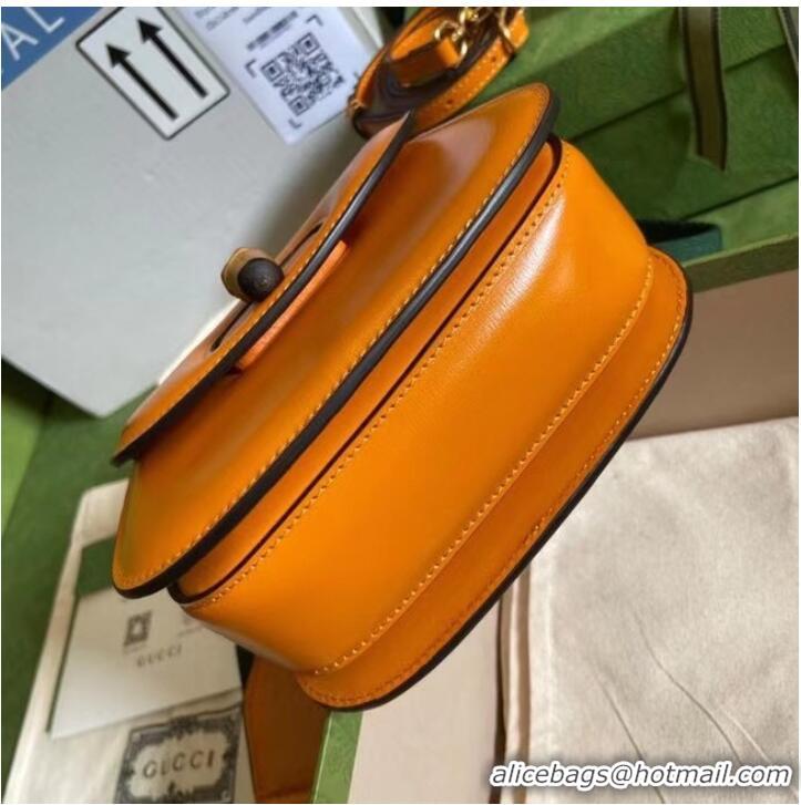 Super Quality Gucci Mini top handle bag with Bamboo 686864 yellow