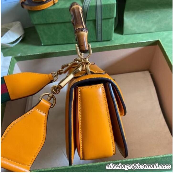 Super Quality Gucci Mini top handle bag with Bamboo 686864 yellow