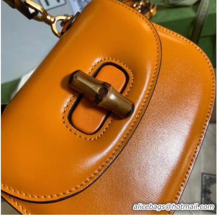 Super Quality Gucci Mini top handle bag with Bamboo 686864 yellow