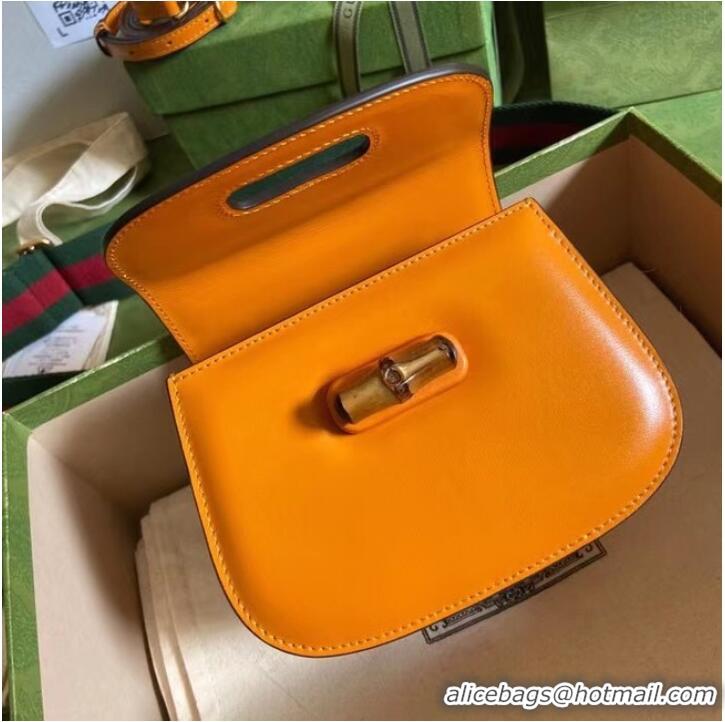 Super Quality Gucci Mini top handle bag with Bamboo 686864 yellow