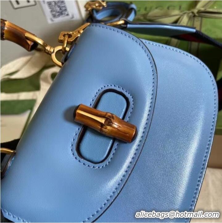 Promotional Gucci Mini top handle bag with Bamboo 686864 Blue