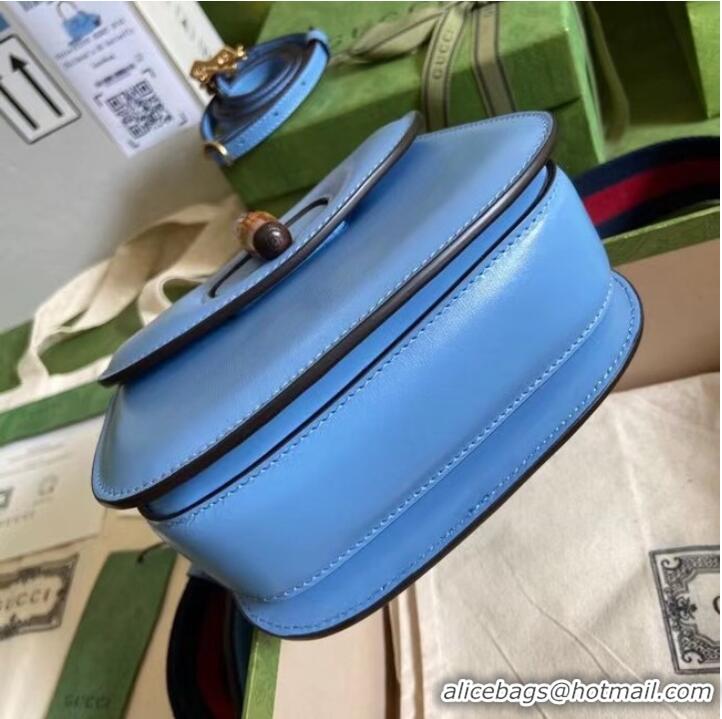 Promotional Gucci Mini top handle bag with Bamboo 686864 Blue