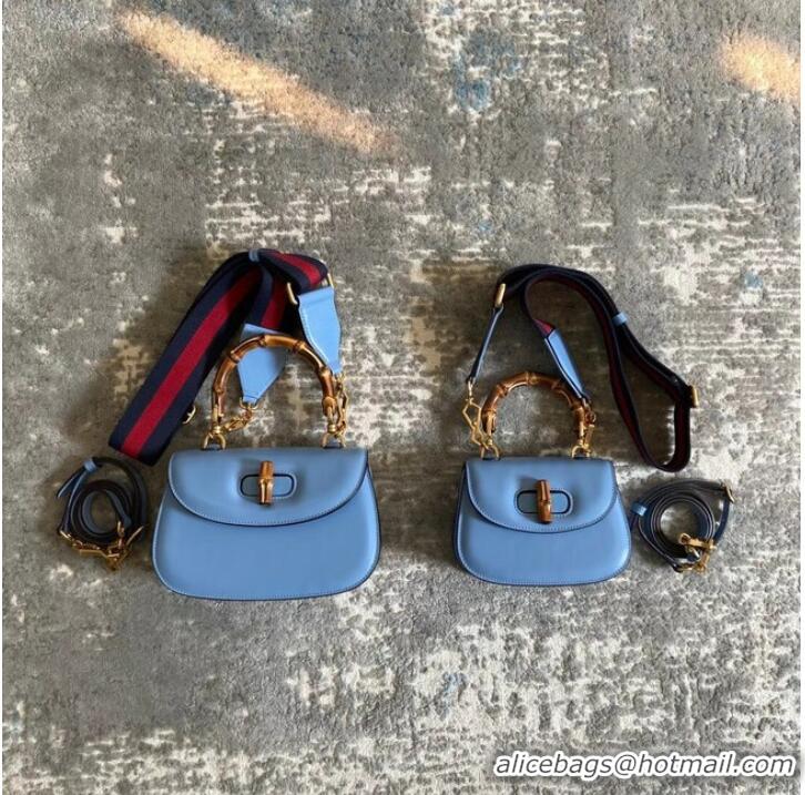 Classic Specials Gucci Small top handle bag with Bamboo 675797 blue