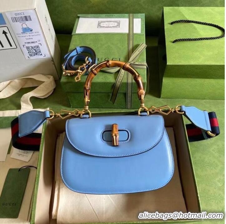 Classic Specials Gucci Small top handle bag with Bamboo 675797 blue