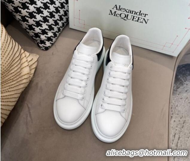 Best Design Alexander Mcqueen White Silky Calfskin Peace-Dove Back Sneakers Black/Silver 111819