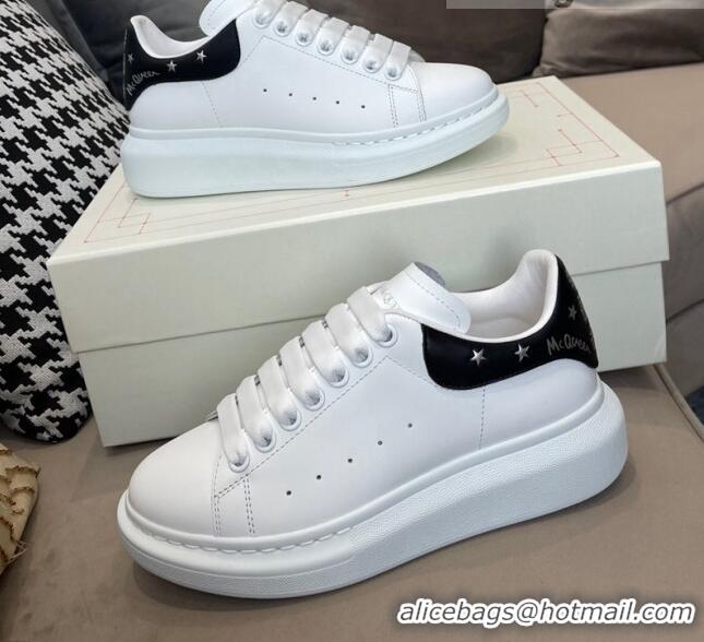 Best Design Alexander Mcqueen White Silky Calfskin Peace-Dove Back Sneakers Black/Silver 111819