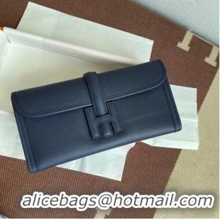 Cheapest Hermes Original Espom Leather Clutch 37088 Sapphire blue