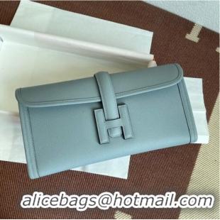 Pretty Style Hermes Original Espom Leather Clutch 37088 light blue