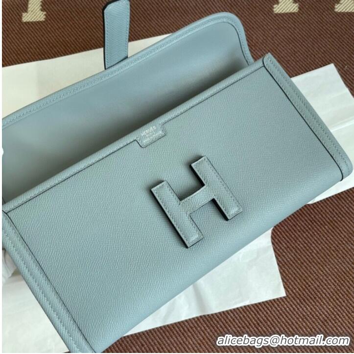 Pretty Style Hermes Original Espom Leather Clutch 37088 light blue