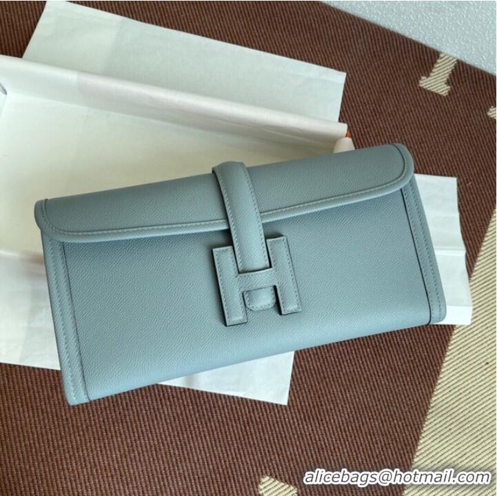 Pretty Style Hermes Original Espom Leather Clutch 37088 light blue