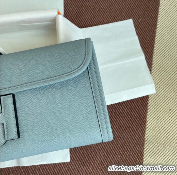 Pretty Style Hermes Original Espom Leather Clutch 37088 light blue