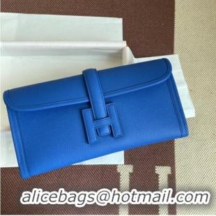 Promotional Hermes Original Espom Leather Clutch 37088 optic blue