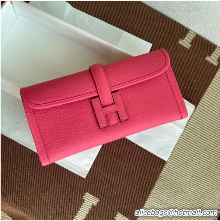 Good Taste Hermes Original Espom Leather Clutch 37088 rose