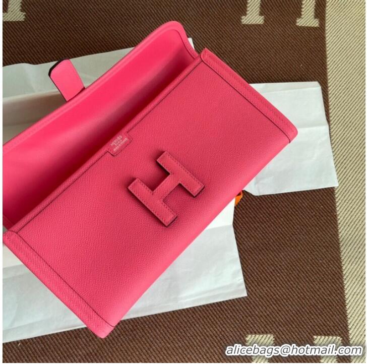 Good Taste Hermes Original Espom Leather Clutch 37088 rose