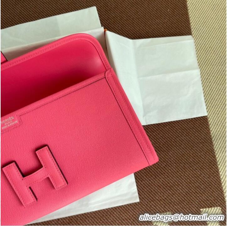 Good Taste Hermes Original Espom Leather Clutch 37088 rose