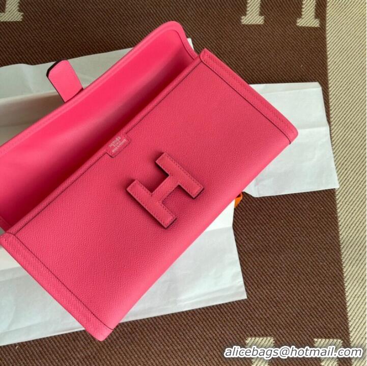 Good Taste Hermes Original Espom Leather Clutch 37088 rose