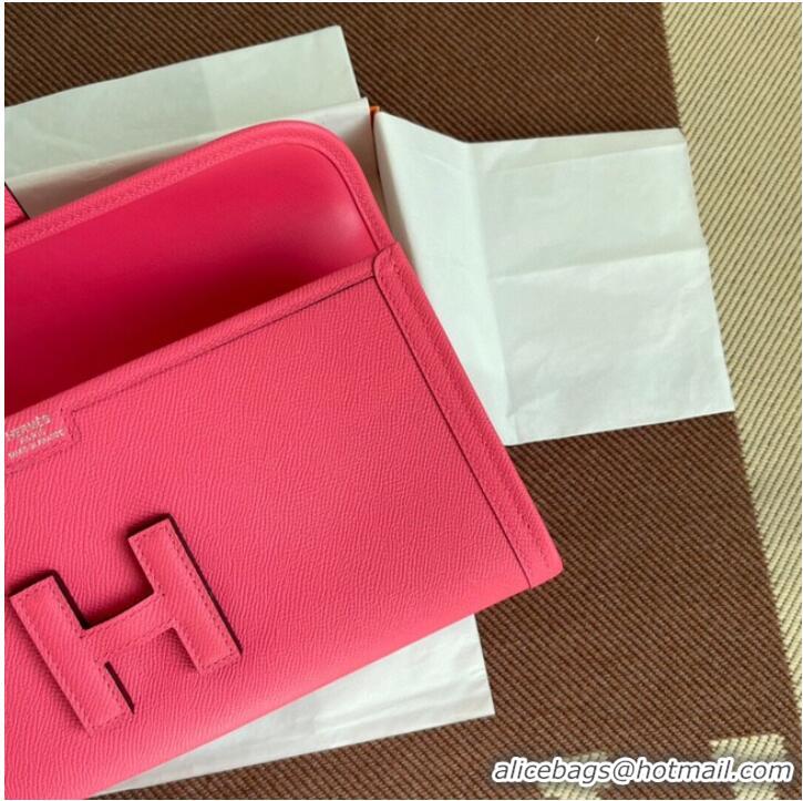 Good Taste Hermes Original Espom Leather Clutch 37088 rose