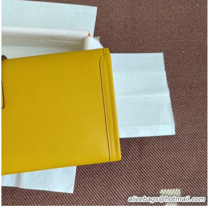 Modern Classic Hermes Original Espom Leather Clutch 37088 yellow