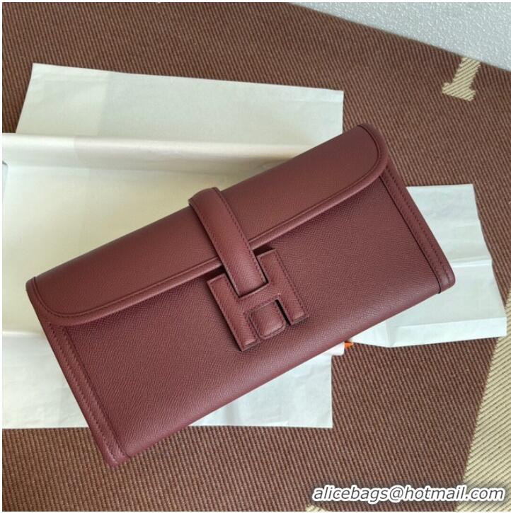 Wholesale Hermes Original Espom Leather Clutch 37088 claret