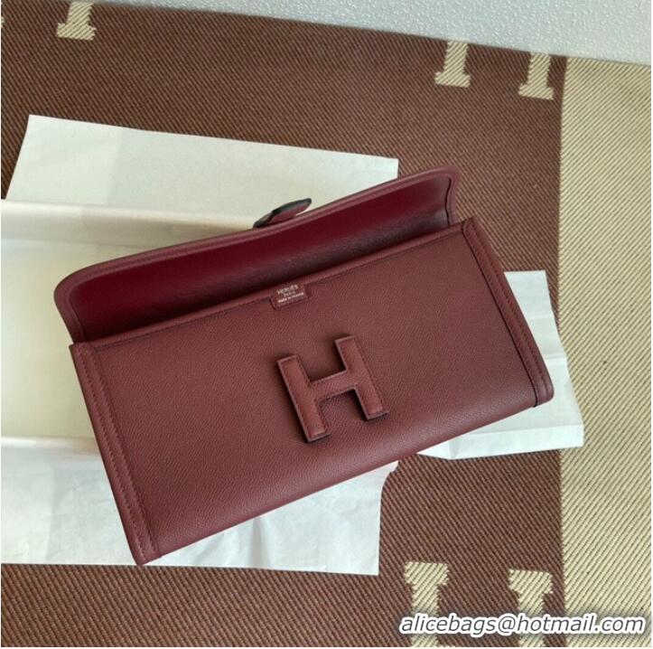 Wholesale Hermes Original Espom Leather Clutch 37088 claret