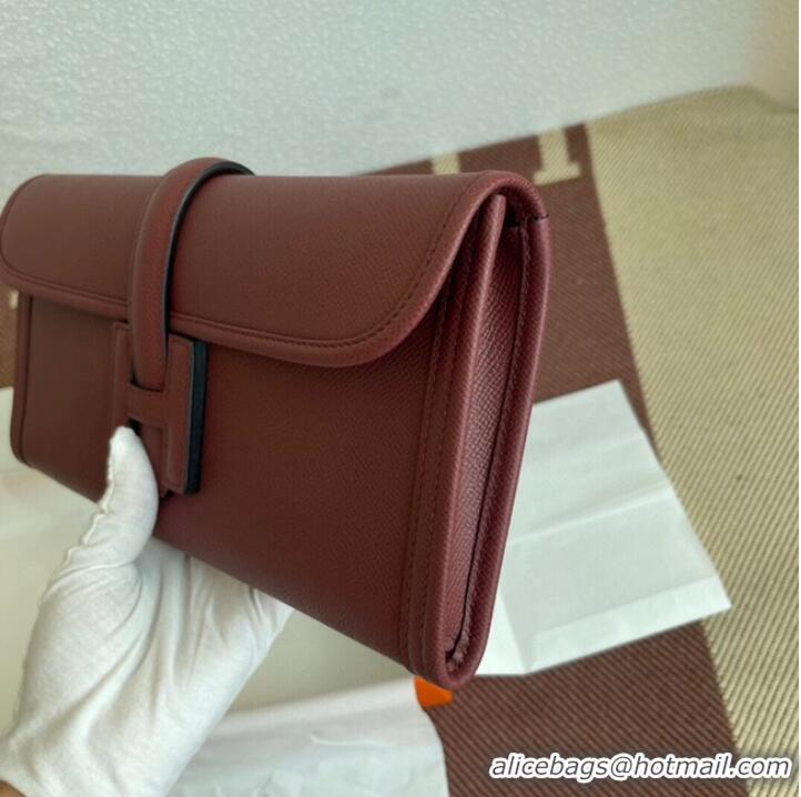 Wholesale Hermes Original Espom Leather Clutch 37088 claret