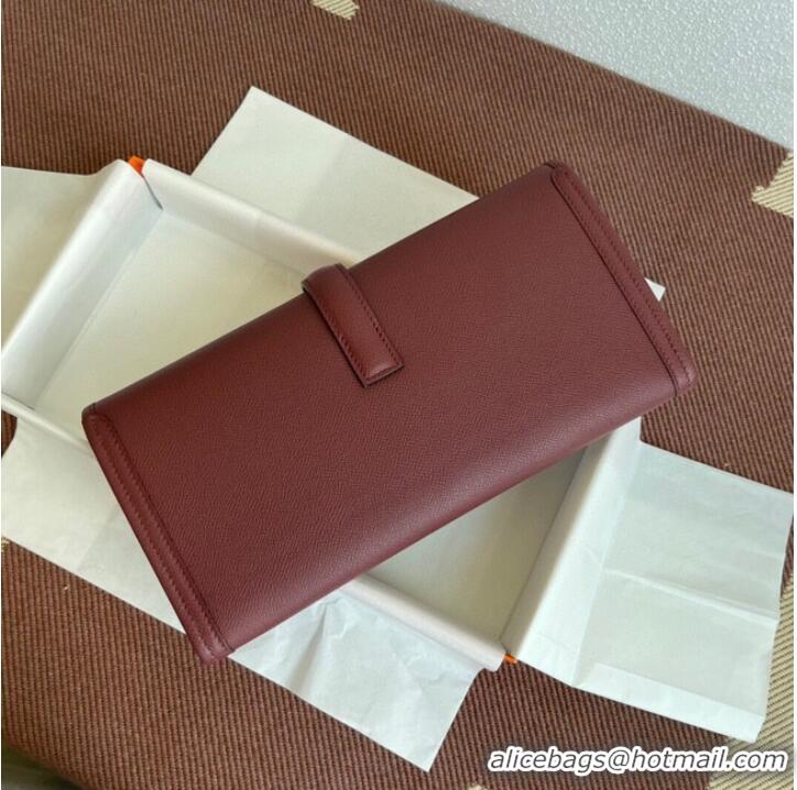 Wholesale Hermes Original Espom Leather Clutch 37088 claret