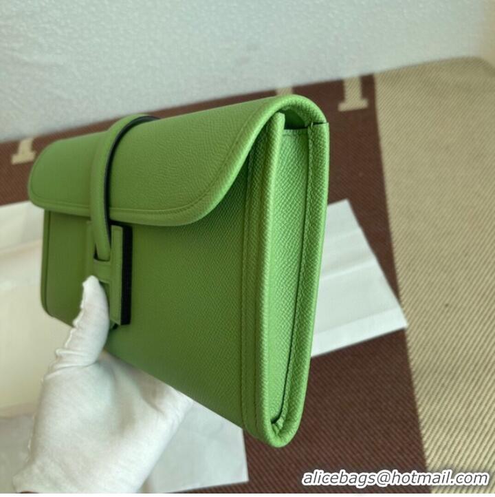 Discount Hermes Original Espom Leather Clutch 37088 light green