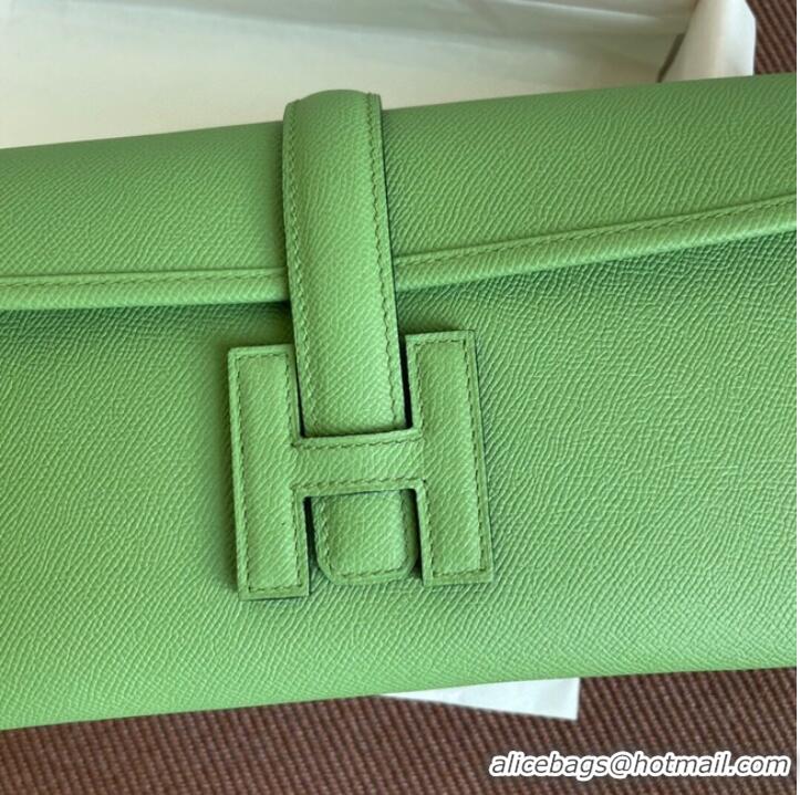 Discount Hermes Original Espom Leather Clutch 37088 light green