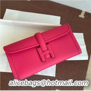 Luxurious Hermes Original Espom Leather Clutch 37088 Purplish red