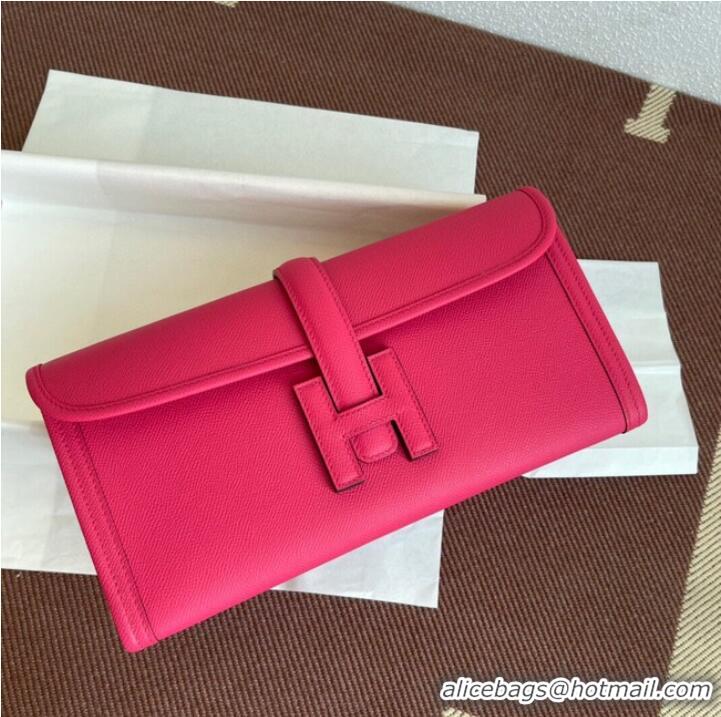 Luxurious Hermes Original Espom Leather Clutch 37088 Purplish red