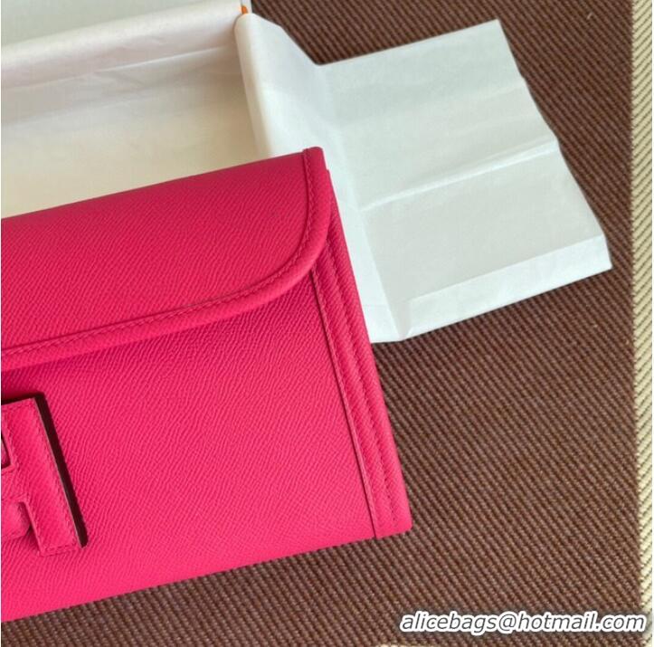 Luxurious Hermes Original Espom Leather Clutch 37088 Purplish red