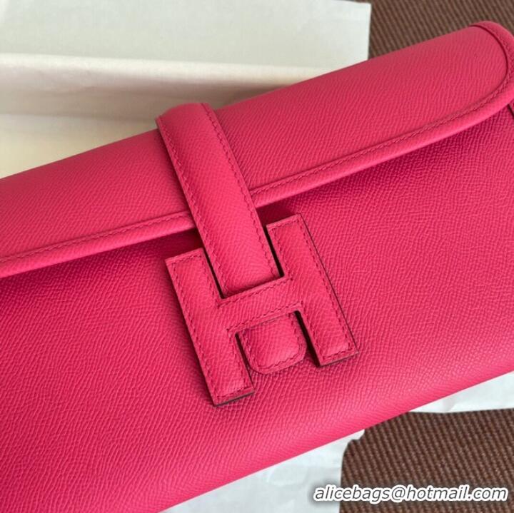 Luxurious Hermes Original Espom Leather Clutch 37088 Purplish red