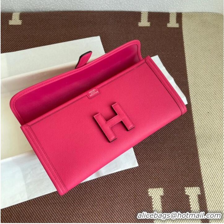 Luxurious Hermes Original Espom Leather Clutch 37088 Purplish red